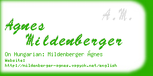 agnes mildenberger business card